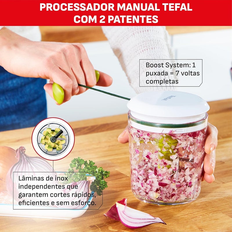 T-fal Tefal 5 Second Chopper Shaker K16441 - Manual Chopper, 450 ml, Coarse, Medium and Fine, Stainless Steel Blades, No Electricity, Non-Slip Base and Easy to Clean - Image 4