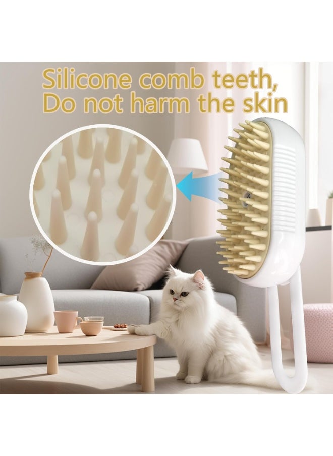 Generic 4 in 1 Cat Steam Brush for Shedding, Rechargeable Steam Cat Brush With Rotating Handle, for Massaging and Cleaning Shedding Pet Hair, for Cats Dogs (White)  - Image 3