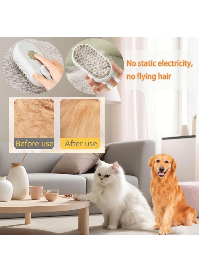 Generic 4 in 1 Cat Steam Brush for Shedding, Rechargeable Steam Cat Brush With Rotating Handle, for Massaging and Cleaning Shedding Pet Hair, for Cats Dogs (White)  - Image 4