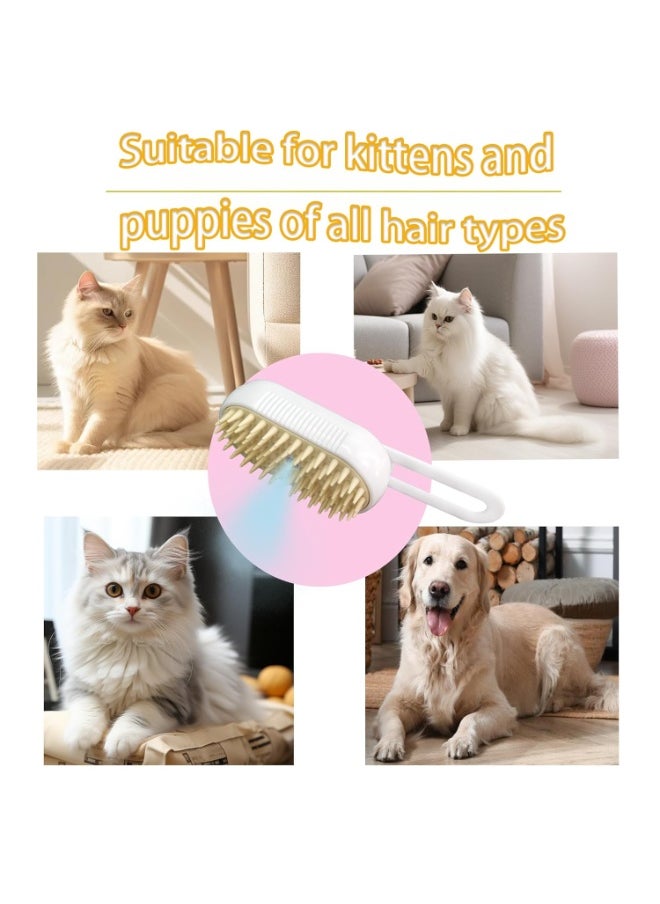 Generic 4 in 1 Cat Steam Brush for Shedding, Rechargeable Steam Cat Brush With Rotating Handle, for Massaging and Cleaning Shedding Pet Hair, for Cats Dogs (White)  - Image 5