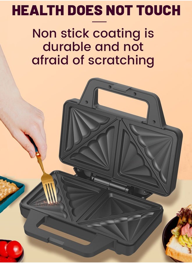 DSP Electric Sandwich Maker with Non-Stick Plates, Indicator Lights,Automatic Temperature Adjustment and Cool Touch Handle, Easy to Clean and Store, Perfect for Cooking Breakfast, Grilled Cheese, Tuna Melts and Snacks, 2 Slice,1000W,KC1199  - Image 5