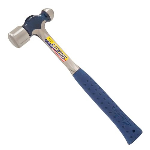 ESTWING Ball Peen Hammer - 8 oz Metalworking Tool with Forged Steel Construction & Shock Reduction Grip - E3-8BP, Blue - Image 1
