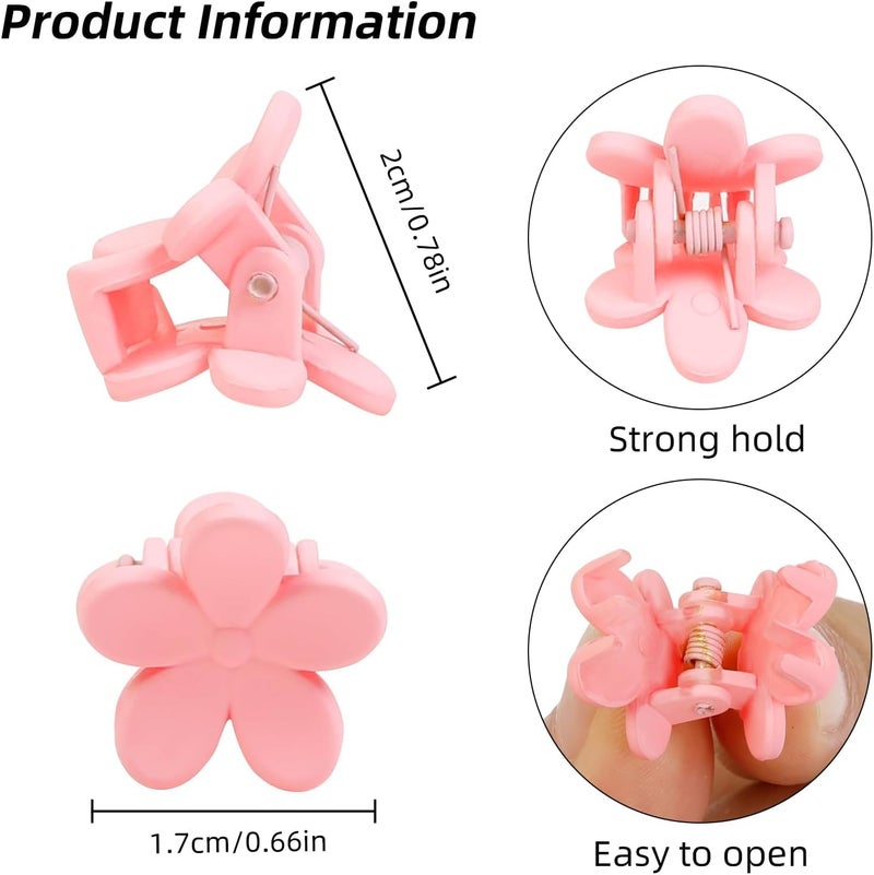 100 Pcs Colorful Mini Flower Clips, Baby Mini Claw Clips, Cute Jaw Pins and Barrettes, Accessories for Women Girls Kids Teens (Random Color) - Image 2