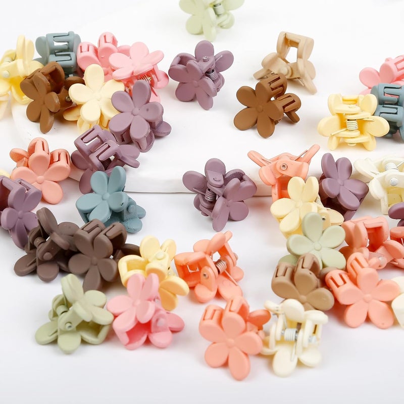 100 Pcs Colorful Mini Flower Clips, Baby Mini Claw Clips, Cute Jaw Pins and Barrettes, Accessories for Women Girls Kids Teens (Random Color) - Image 4