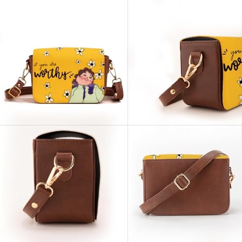 Kalankit Sling Bag for Woman | Stylish Vegan Leather Crossbody Bags for Women | Lightweight Side Bag & Shoulder Bag for Woman, Everyday Sling Bags & Birthday Gifts for Women | You Are Worthy - Image 4