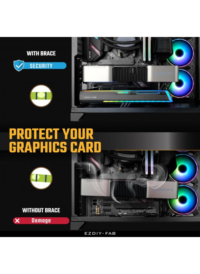 EZDIY-FAB EZDIY-FAB 5V ARGB GPU Holder Brace Graphics Card GPU Support Video Card Holder Bracket, Strenchable Structure, Video Card Sag Holder/Holster Bracket Support RX7990XTX, RTX4090, Black-341  - Image 3