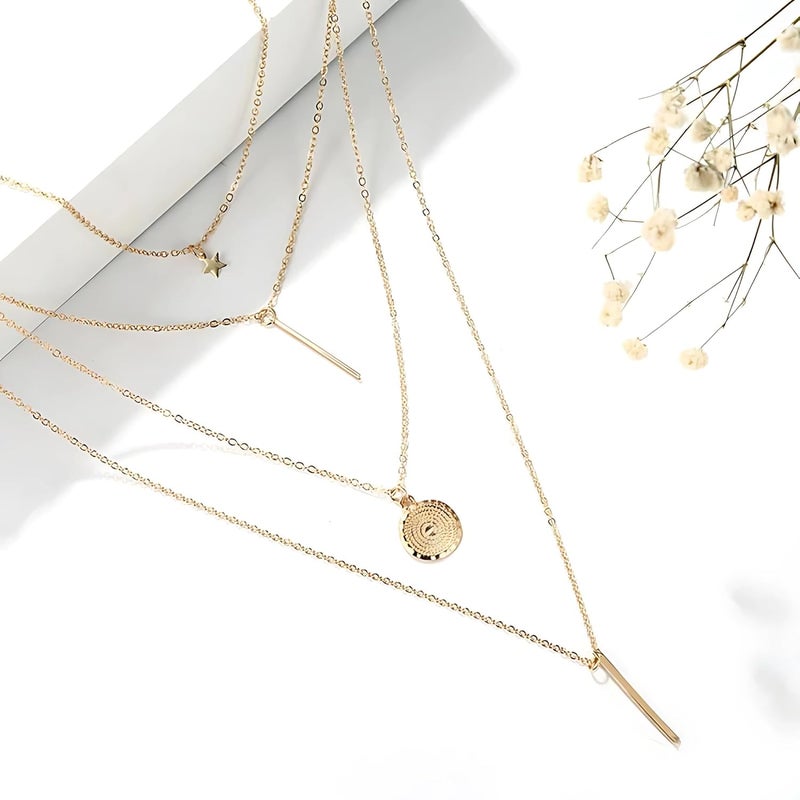 KERETY Store Layered Necklace for Women – Minimal Gold Chains, Stylish Double Layer Chain Jewelry, Trendy Western Neckpieces & Pendant Set - Image 2