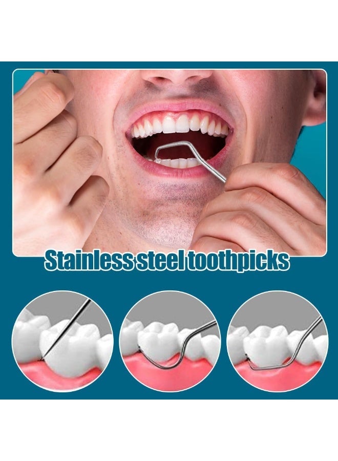 Joudi Stainless Steel Toothpick Set, Reusable Portable Metal Toothpick with Holder, Multipurpose Dental Picks for Teeth Cleaning Dental Tools for Traveling, Picnic, Camping. (7PCS) - Image 5