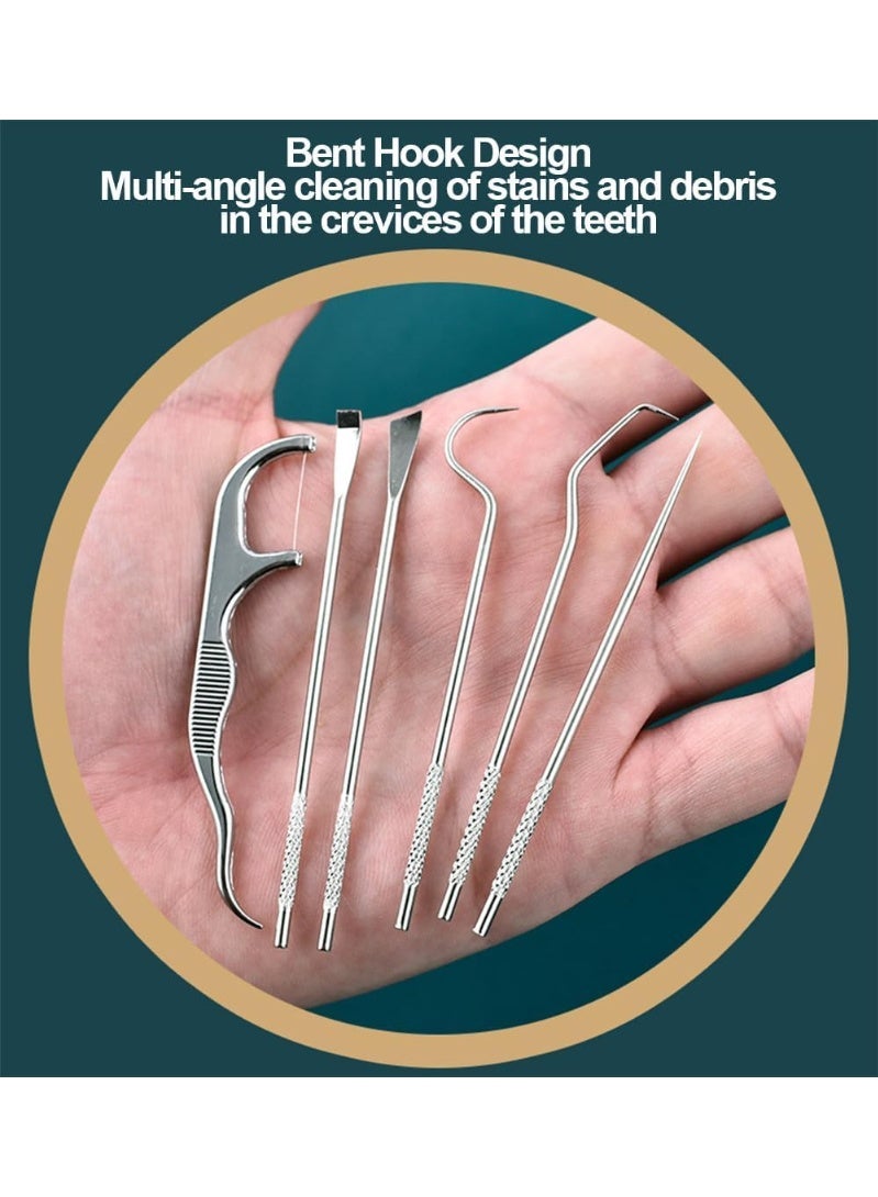 Joudi Stainless Steel Toothpick Set, Reusable Portable Metal Toothpick with Holder, Multipurpose Dental Picks for Teeth Cleaning Dental Tools for Traveling, Picnic, Camping. (7PCS) - Image 3