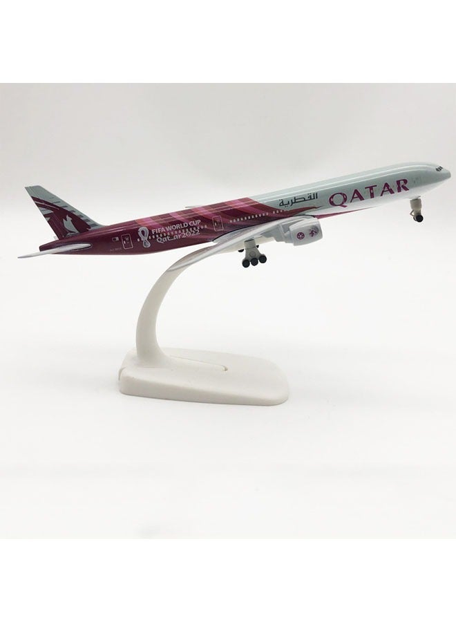 20cm Alloy Aircraft Display Model 1:200 Scale Qatar World Cup B777 Aircraft Collection Model Ornaments - Image 1