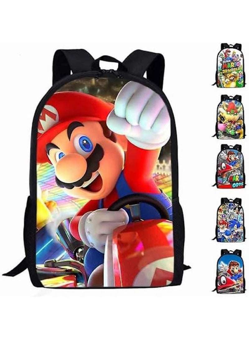 ALCOACH Super Mario Inspired 3-Piece School Bag Set for Boys Girls Crossbody Strap Backpack Super Mario Pencil Case for Kids - Image 3