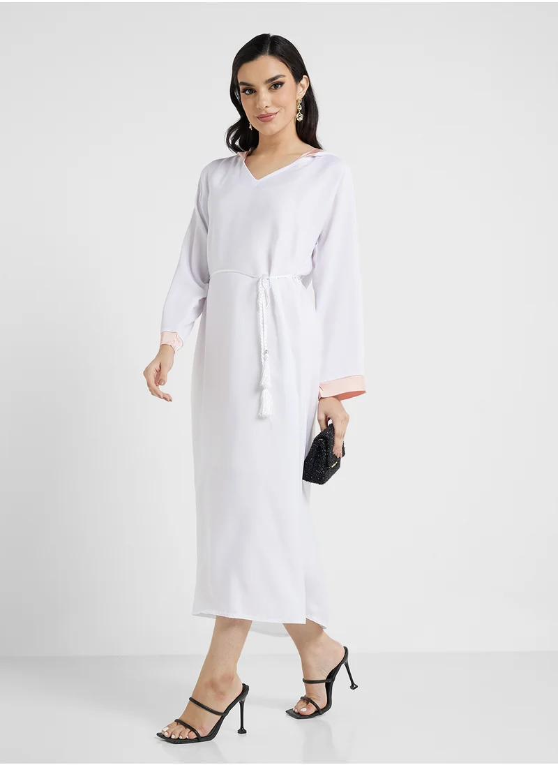 ارابيان كلوزيت Embroidered Hooded Abaya