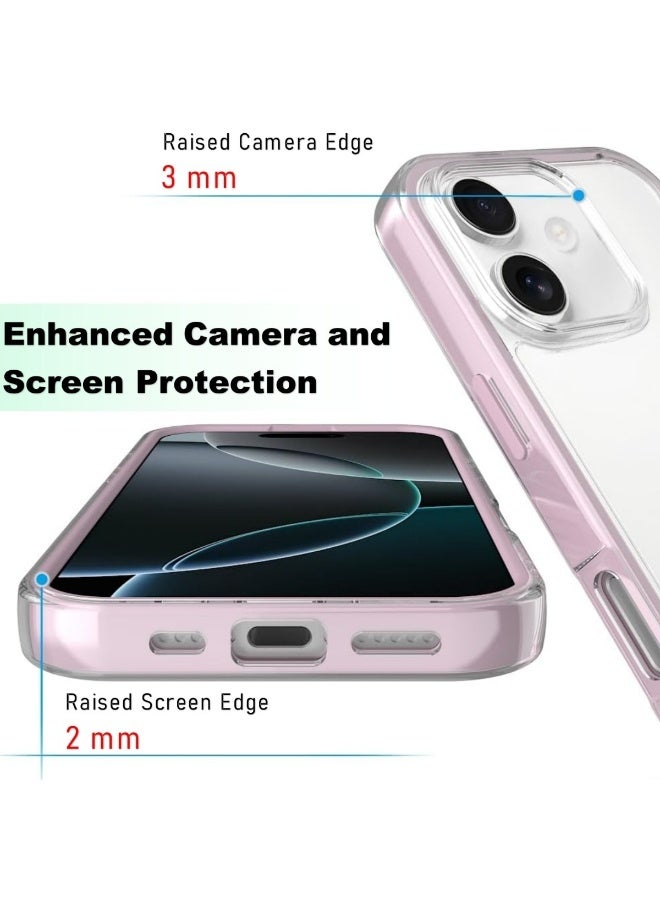 Clear Color Case for iPhone 16 – Shockproof Soft TPU Bumper Frame with Flexible Transparent Back, Aesthetic Crystle Pastel Design, Stylish Phone protector for girls (Peach Pink) - Image 4