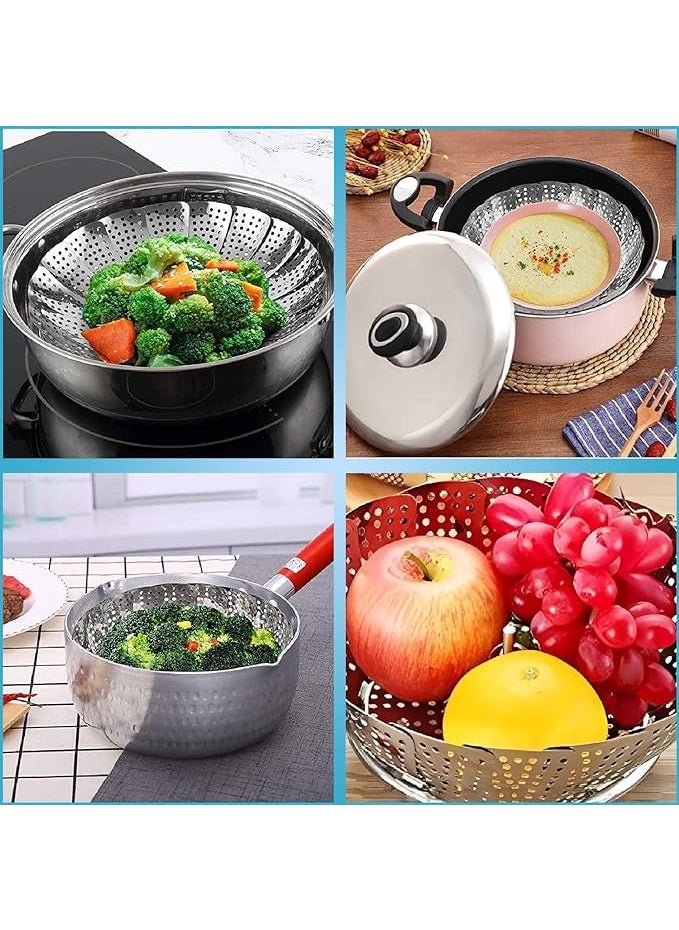 KD ZONE KD ZONE Vegetable Steamer Basket Stainless Steel Vegetable Steamer for Cooking Vegetable FruitsSaladSteaming with Insert for Pots Crock Pans Food Drain Bowl Silver  - Image 2