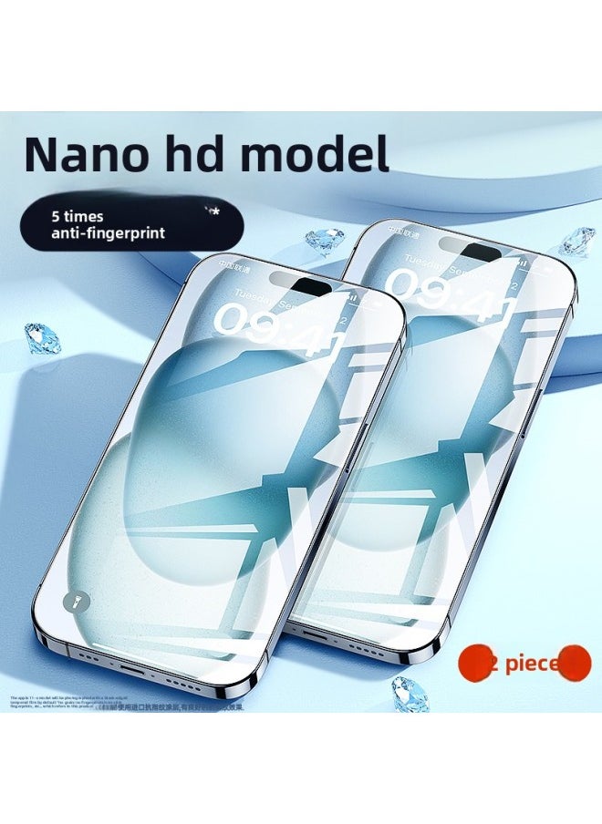 Generic - [imported Corning] Applicable To For Iphone 15 Toughened Film For Iphone14Pro Mobile Phone 11 Anti-peep 13ProMax Full-Colour:[nano Hd★2 Pieces】5 Times Anti-fingerprint★High-definition Does Not Harm The Eyes.-Size:For Iphone 15 Pro Max - Image 1