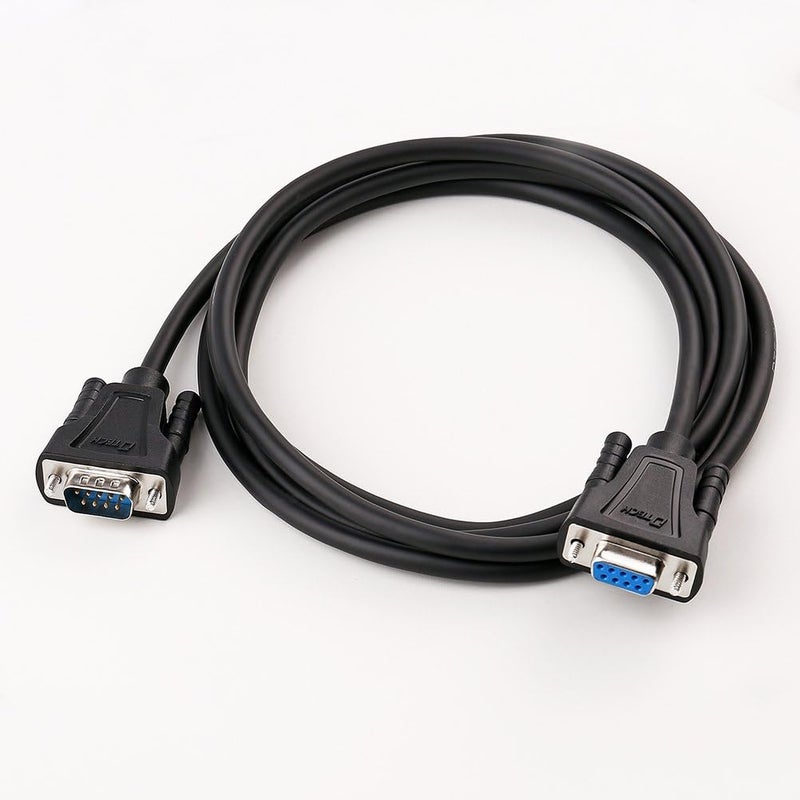 DTech 5ft RS232 Serial Cable Extension Male to Female 9 Pin Straight Through - Image 2