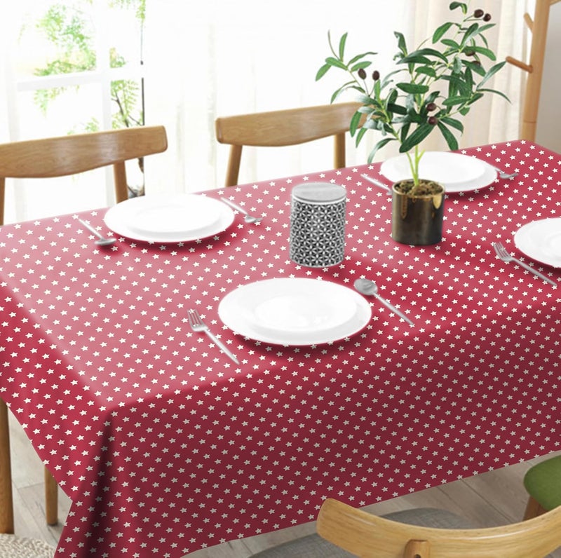 Casableu Spring Gallery Star_ Dusty Red 6 Seater Table Cloth Dust-Proof Table Cover for Dinning Tabletop Decoration | Size: 50x72 Inches | - Image 2