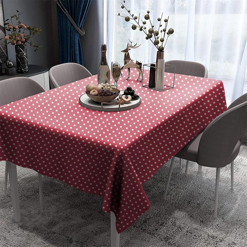 Casableu Spring Gallery Star_ Dusty Red 6 Seater Table Cloth Dust-Proof Table Cover for Dinning Tabletop Decoration | Size: 50x72 Inches | - Image 3