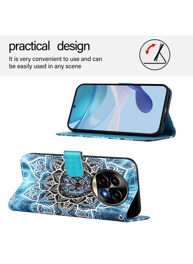 اس-توب جراب لهاتف Realme 13 Pro 5G / 13 Pro+ 5G، مصنوع من الجلد المنسوج البسيط بنمط رسم ملون - Image 4