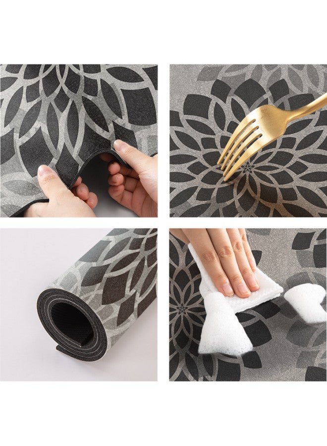 WAOKN Diatom Mud Bathroom Carpet, Blooming Pattern Bathroom Mat, Non-slip Quick-drying Household Carpet 40x60cm (Grey) - Image 5