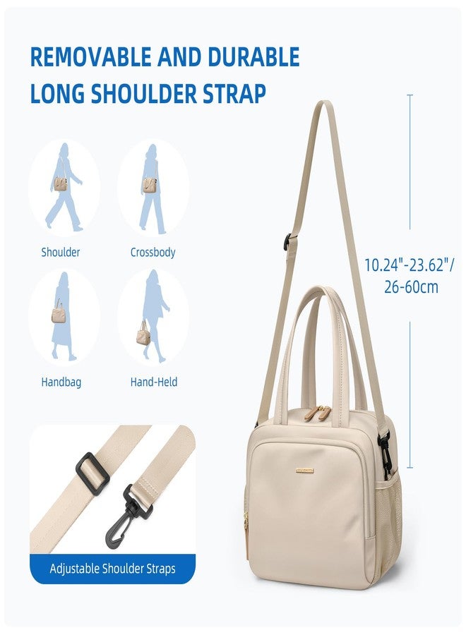 GOLF QUALITY Insulated Lunch Bags for Women,Lightweight Puffy Padded Waterproof Lunch Tote,Reusable Lunch Cooler Bag for Work Picnic Travel,Apricot - Image 3