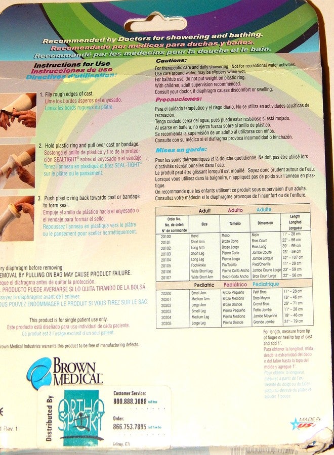 Brownmed Seal Tight Original Cast and Bandage Protector, Best Watertight Protection, Adult Short Arm - Image 2