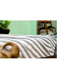 OJARIYA Hand Knitted Handloom Ivory Organic Cotton Sofa Throw Blanket  - Image 3