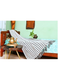 OJARIYA Hand Knitted Handloom Ivory Organic Cotton Sofa Throw Blanket  - Image 4