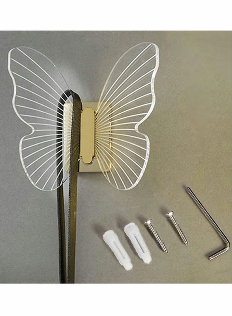 Excefore Decor Wall Hooks Heavy Duty for Hanging Coat Clothes Caps Hat Scarf Jacket Bag Robe;Butterfly Hook Up for Decorative Bedroom Bathroom Balcony Office Room;Screw Include Drilling Installation,Gold 1 Set  - Image 1