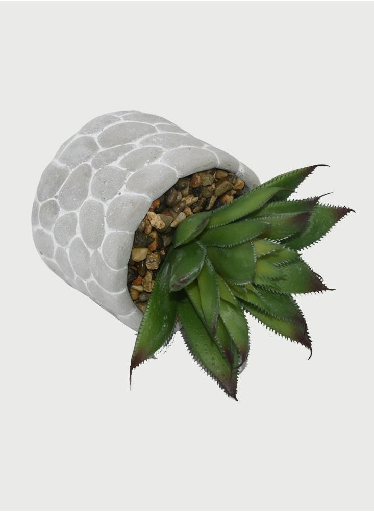 DRAMA HOME Artificial Succulent Potted Plant Green/Grey  - Image 3
