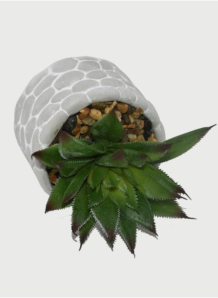DRAMA HOME Artificial Succulent Potted Plant Green/Grey  - Image 2