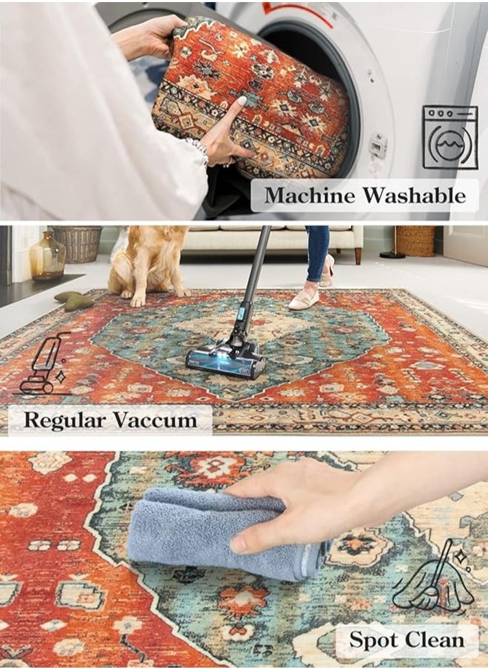 dida-cosmos - Dida-cosmos Area Rugs Living Room Large Rugs for Living Room Non Slip Boho Rug Washable Rugs for Bedroom Short Pile Living Room Rug Non Shedding Floor Carpets for Living Room (200 * 300cm) - Image 1