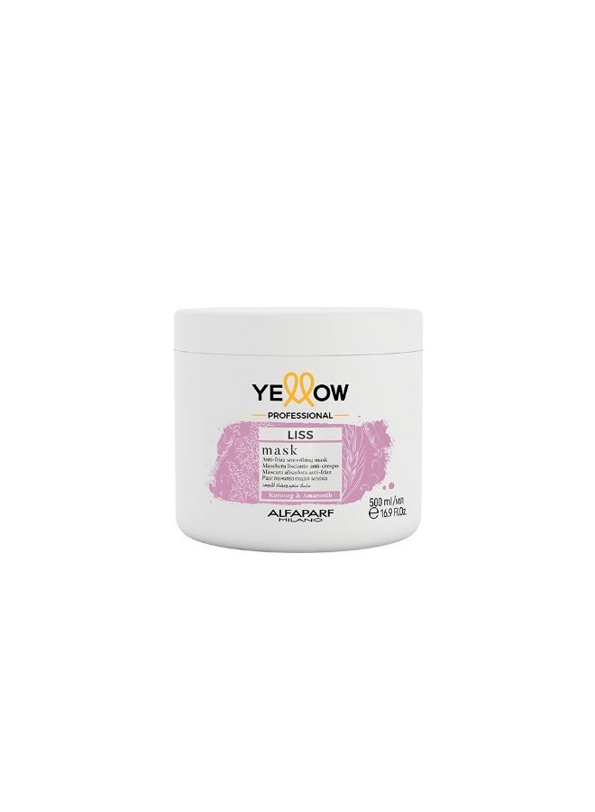 Alfaparf Milano Yellow Professional Liss mask with keratin and amaranth oil for wavy and straight hair 500ml - Image 2