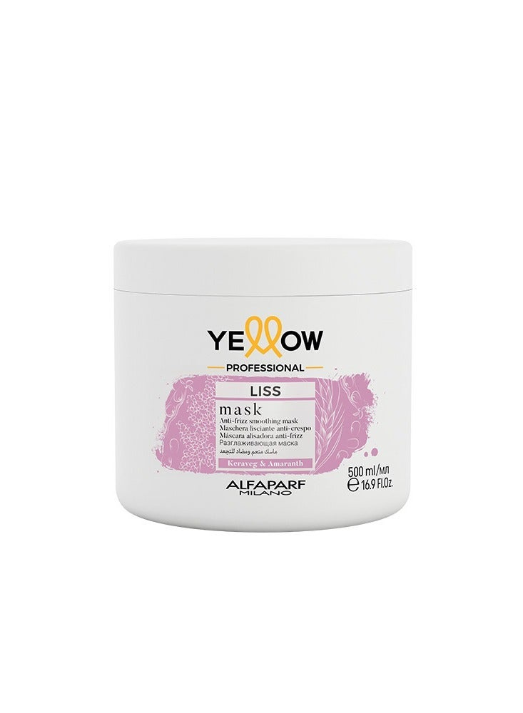 Alfaparf Milano Yellow Professional Liss mask with keratin and amaranth oil for wavy and straight hair 500ml - Image 1