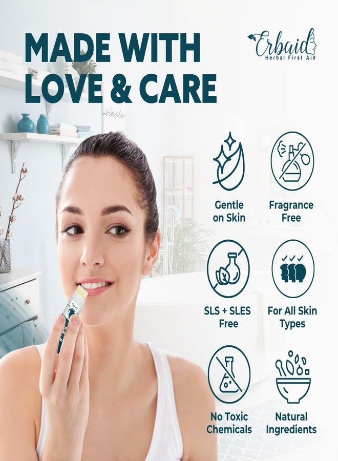 Erbaid Beef Tallow Lip Balm - Natural Tallow Beeswax Chapstick - Hydrating Moisturizer Grass Fed Bison Tallow Balm Lip Care - Soothes Chapped, Dry Lips, Sensitive Skin - Long Lasting & Vitamin Rich USA-Made - Image 4