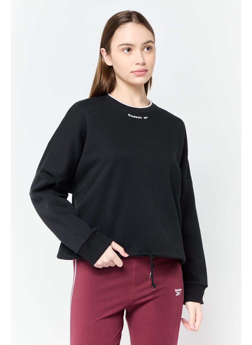Reebok Women Sportswear Fit Long Sleeve Outdoor Sweatshirt, Black  - Image 1