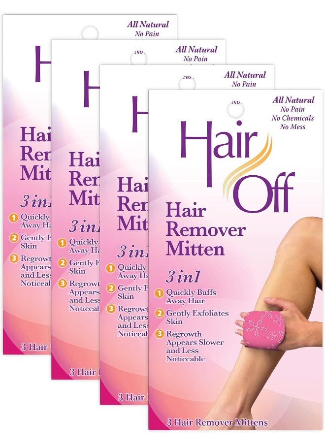 Hair off - Hair Remover Mitten - All-Natural, Painless & Chemical Free - Full Body Hair Removal - Slows & Lessens Regrowth - Exfoliates Skin - Image 1