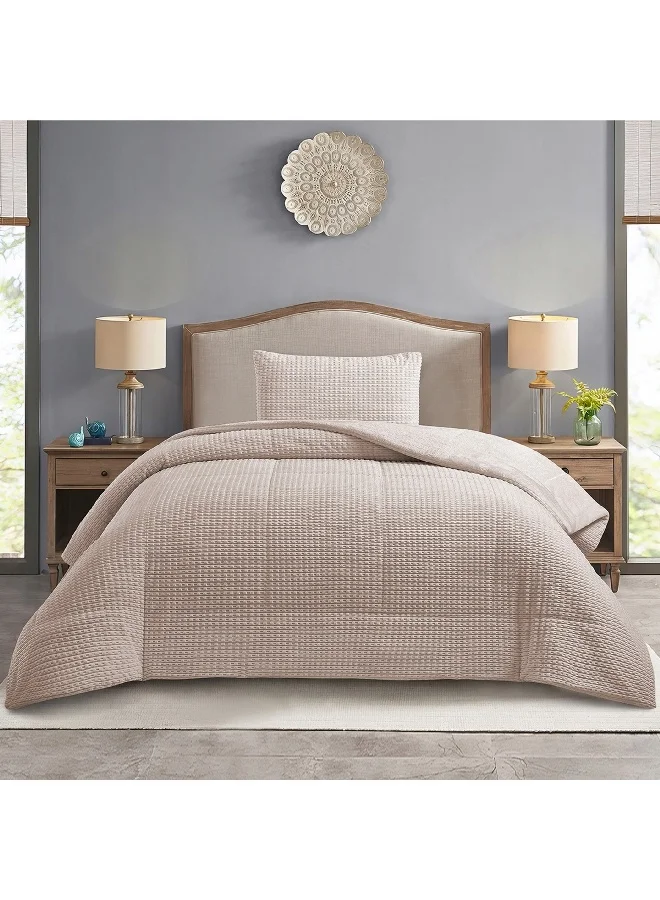 Home Box Bern Milo 2-Piece Embossed Flannel Twin Comforter Set 220 x 150 cm