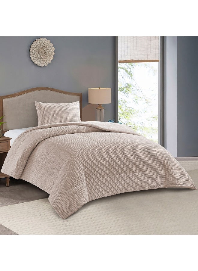 Home Box Bern Milo 2-Piece Embossed Flannel Twin Comforter Set 220 x 150 cm  - Image 3