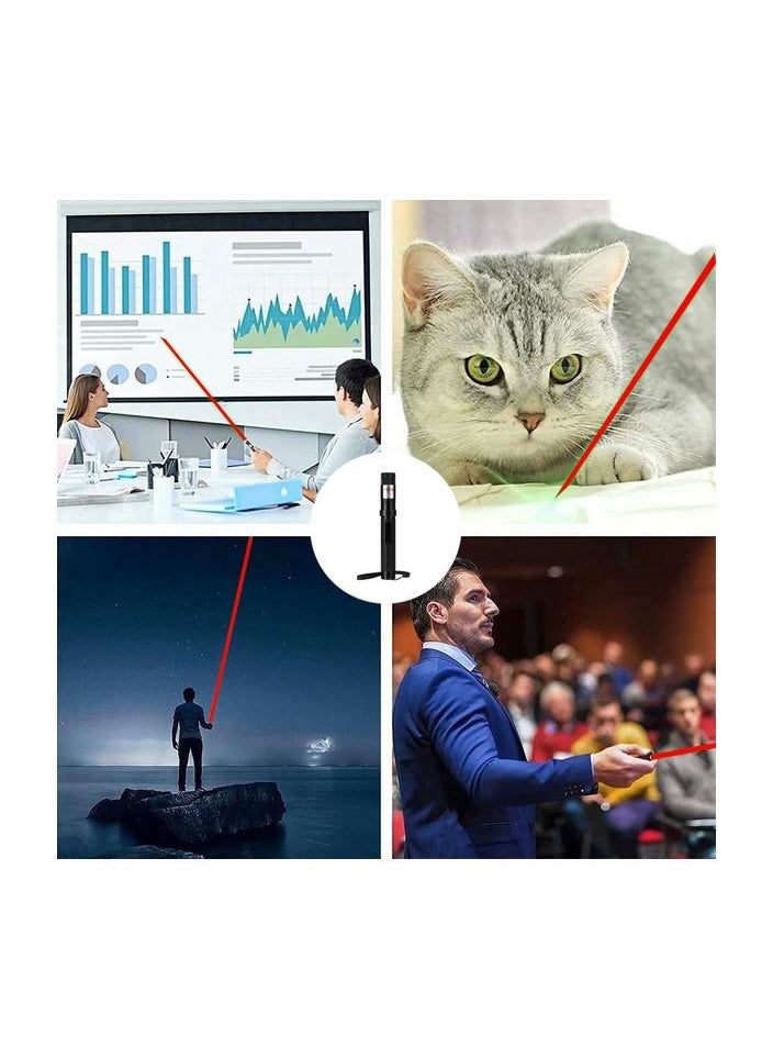 Generic - 1-Piece Waterproof Adjustable Focus Light Laser Pointer，Pets Laser Pointer Toy, Voice Demonstration Pen, Astronomical Indicator, Suitable for Hunting, Office Meeting,With Battery and Charger - Image 1