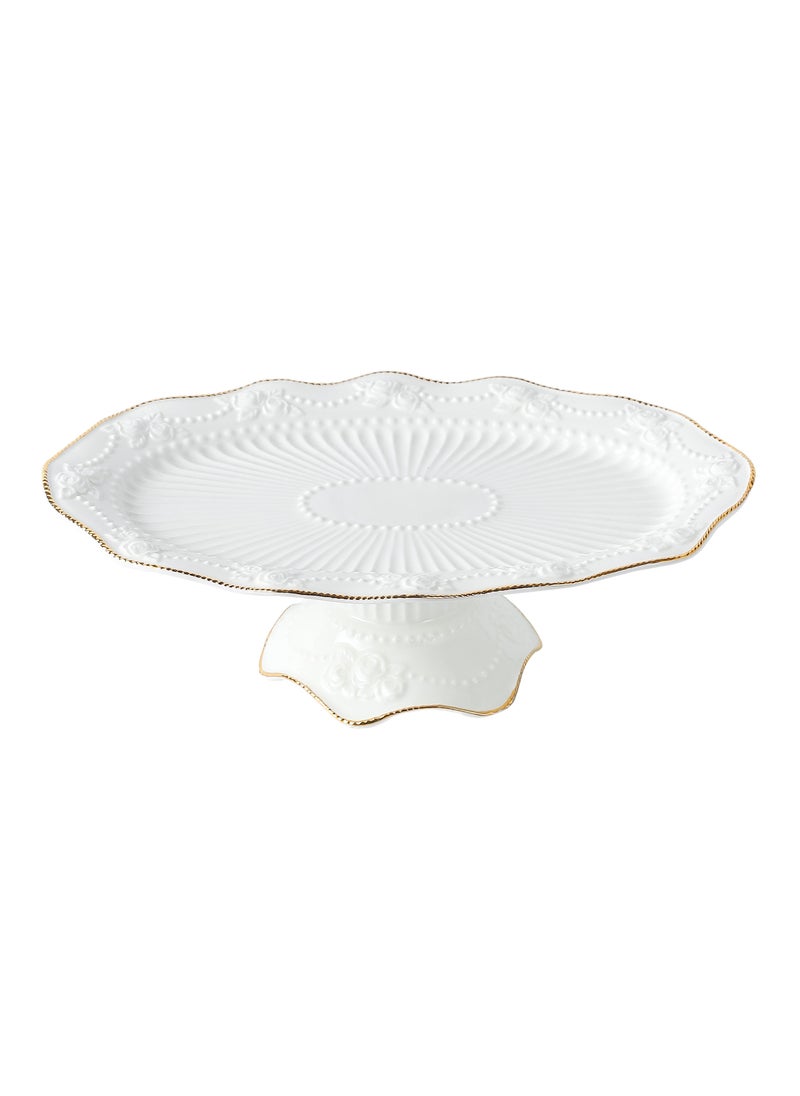 Life Smile LIFE SMILE Durable Cake Stand High Foot Cake Tray Dessert Stand White Pedestal Stand Cupcakes Fruit Snacks Pastry Rack Home Decor  - Image 1