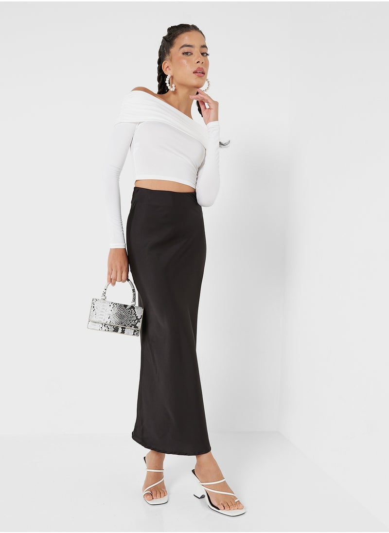 Ginger Satin Bias Maxi Skirt  - Image 1