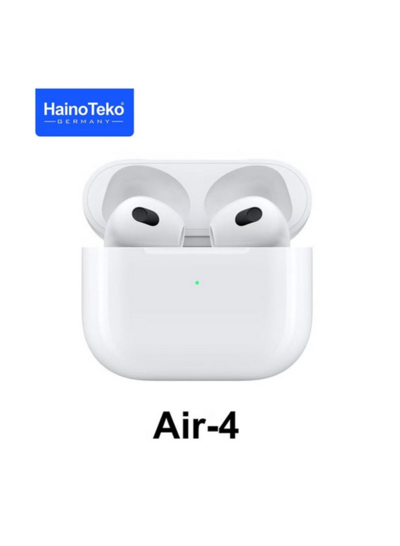HainoTeko Air 4 Wireless Bluetooth Earphone With High Bass Sound Quality and Multifunctional Touch Control Compatible With iPhones White - Image 2