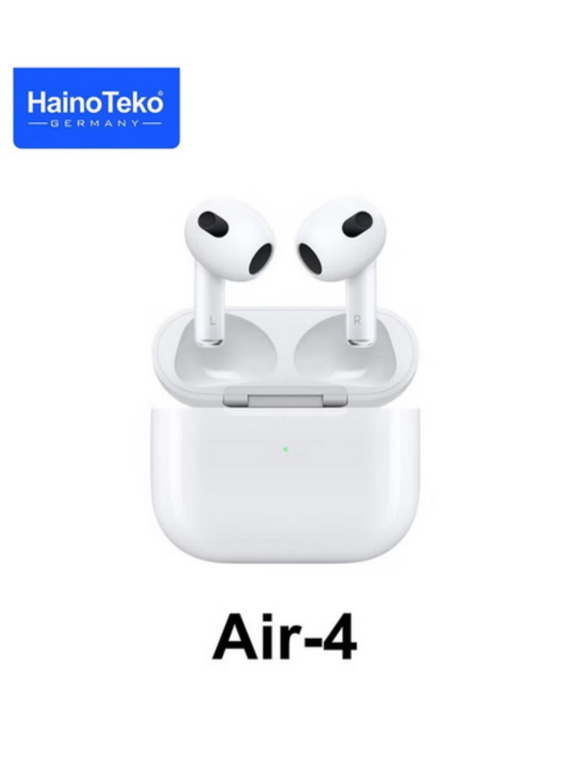 HainoTeko Air 4 Wireless Bluetooth Earphone With High Bass Sound Quality and Multifunctional Touch Control Compatible With iPhones White - Image 1