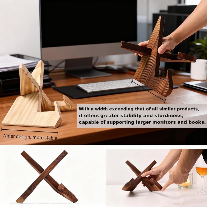 Alloery Tablet Computer Stand Compatible with Echo Show 15,Echo Show 21 and Suitable for Cookbook,Stand Holder Display (Dark brown) - Image 2