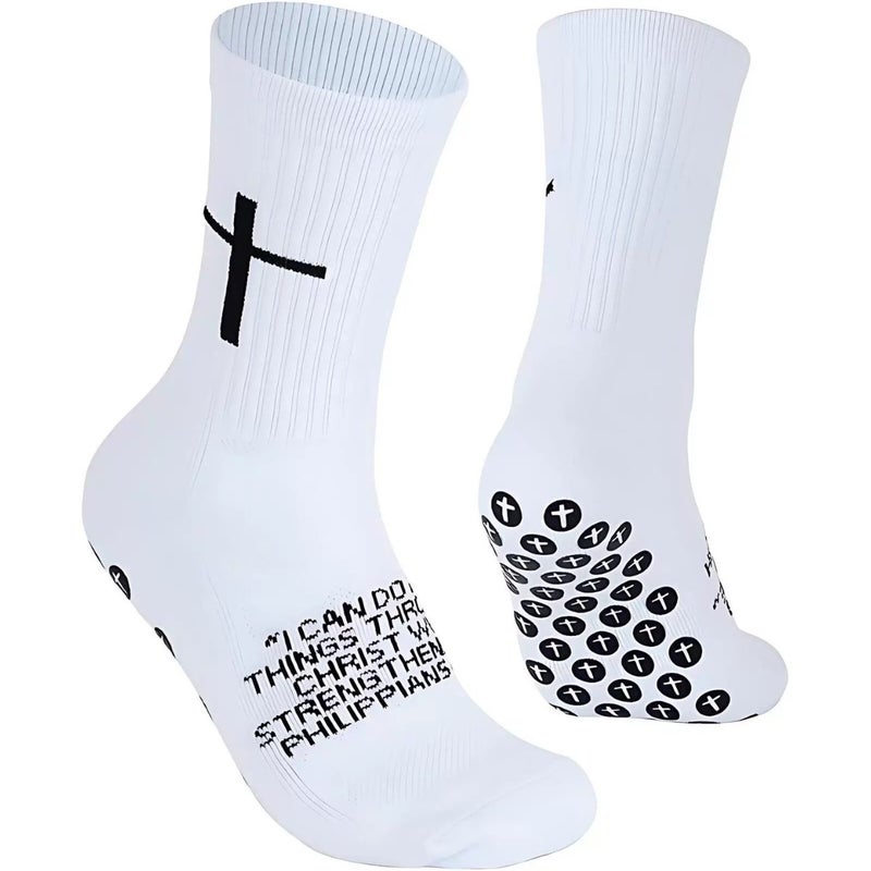 Sports Anti-Slip Grip Socks for Men Women, Breathable Mid-Calf - Image 1