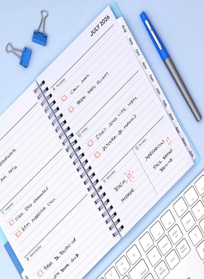 Blue Sky 2026-2027 Weekly and Monthly Academic Year 15 Month Planner Calendar, April 2026 - June 2027, 5" x 8", Flexible Cover With Pockets, Wirebound, Storage Pocket, Blues - Image 2