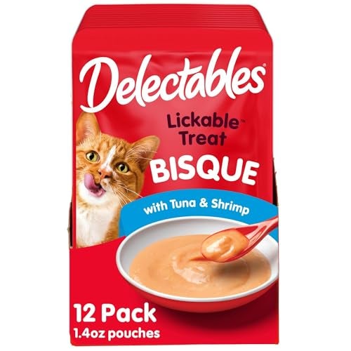 Hartz Delectables Bisque Lickable Wet Cat Treats - Tuna & Shrimp - 12 Pack - Image 1