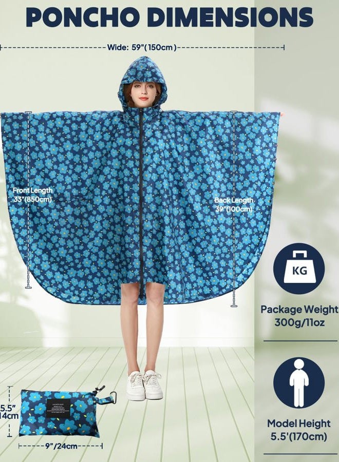 Anyoo Waterproof Rain Poncho Lightweight Reusable Hiking Hooded Coat Jacket for Outdoor Activities - Image 2