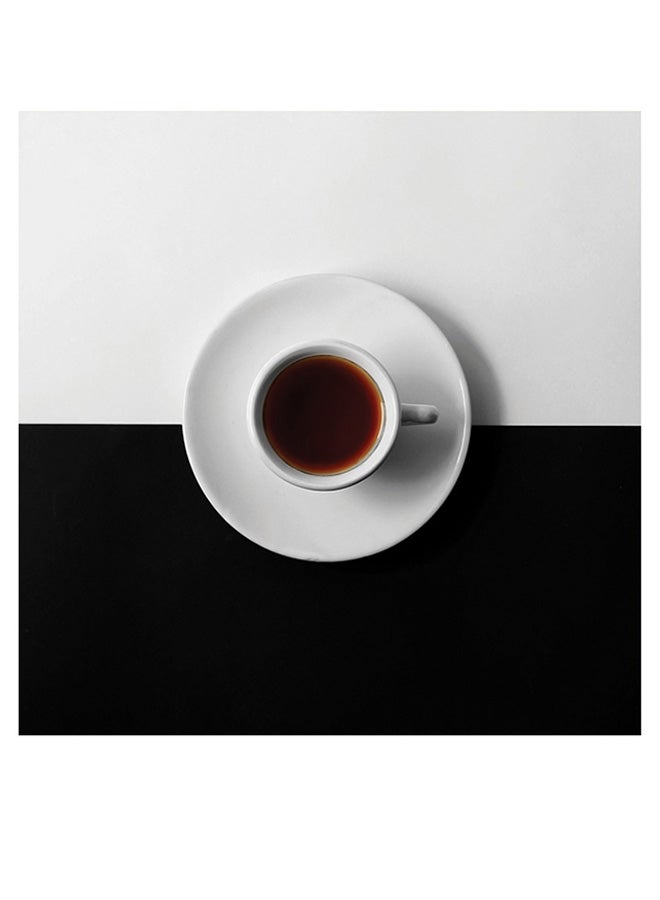 RYN Tea Cup Themed Printed MDF Wall Art White/Black/Brown 30x30cm - Image 2